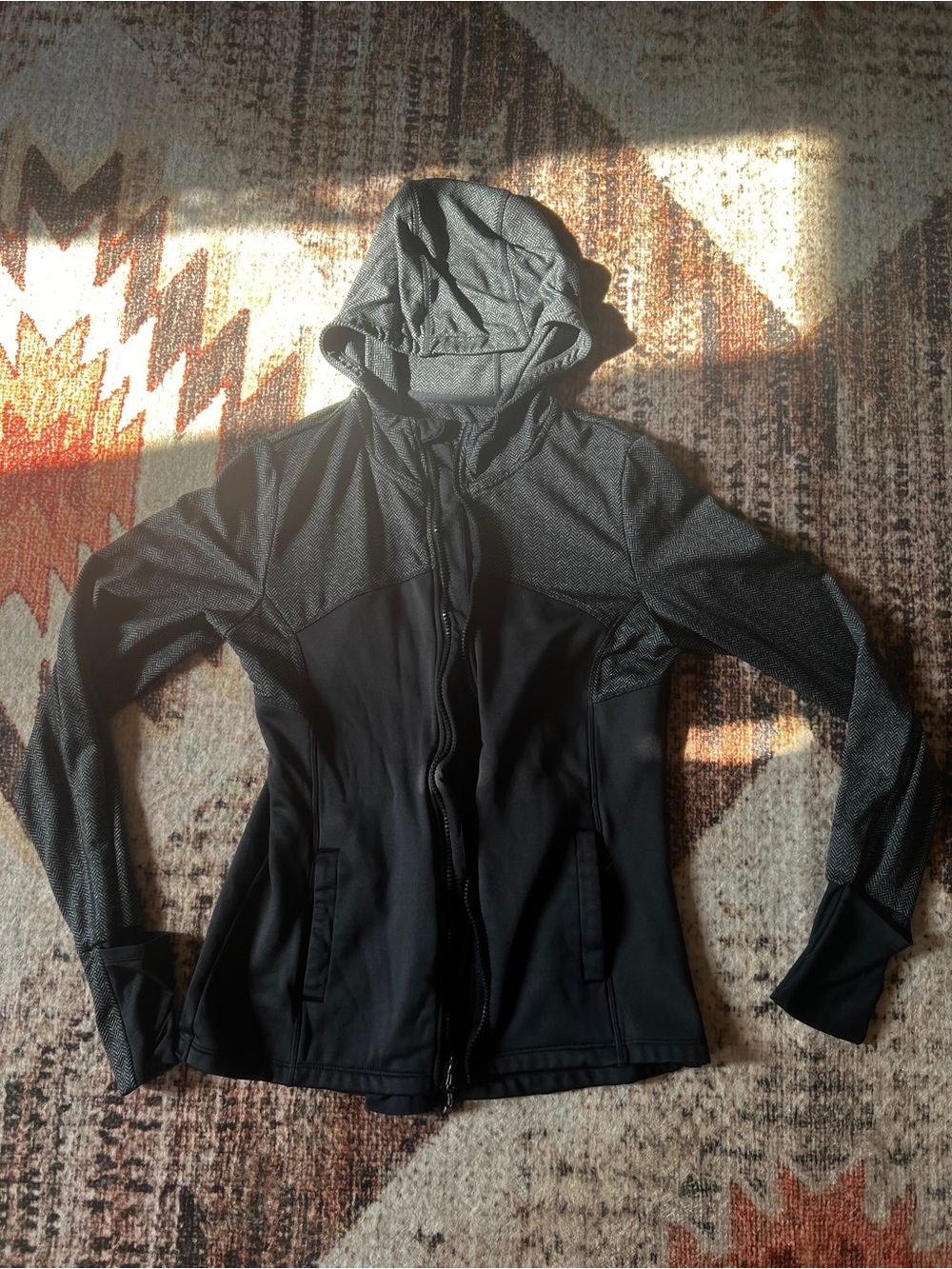 Mondetta Women's Black Hooded Jacket - Lightweight Active Zip-Up